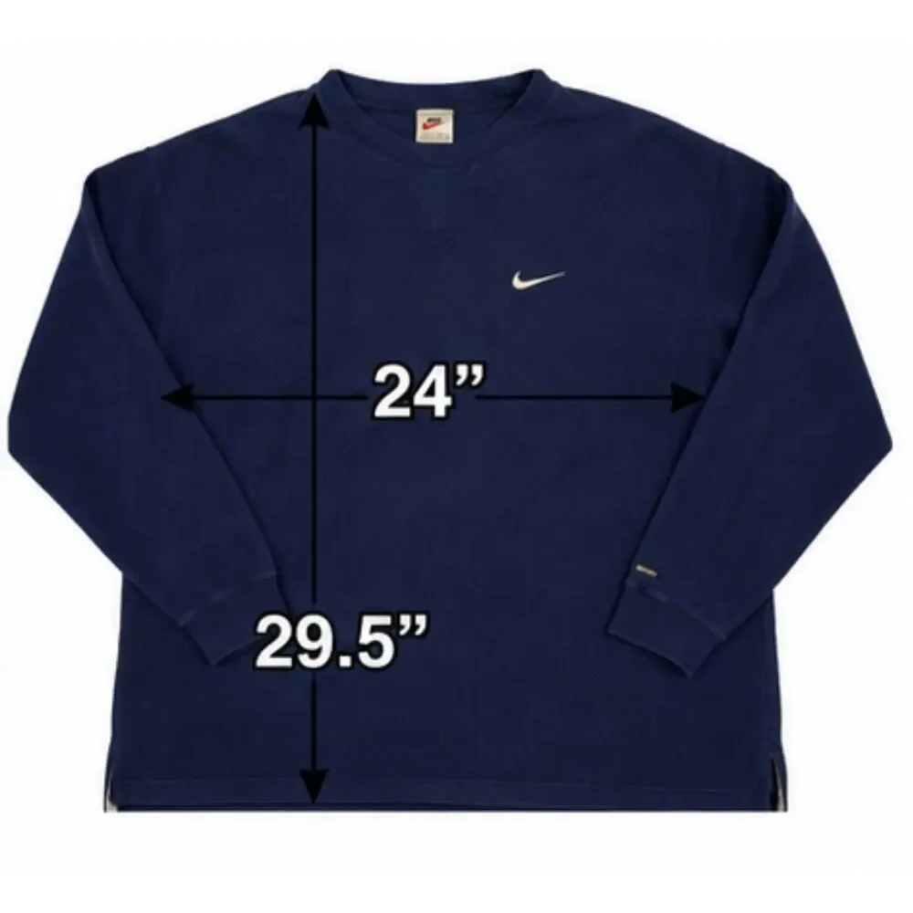 Vintage Nike Fleece Crewneck Sweatshirt Men’s Large Navy Blue Swoosh 90s